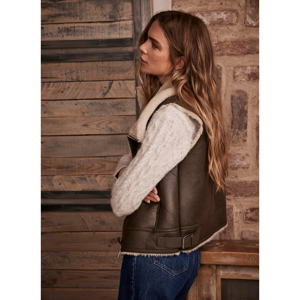 Mint Velvet Khaki Funnel Neck Gilet